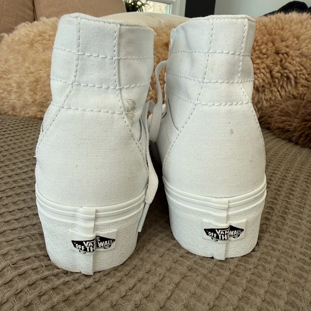 Vans Women's SK8-Hi Tapered Stackform Sneakers, Canvas True Whitewashing - Picture 6 of 8